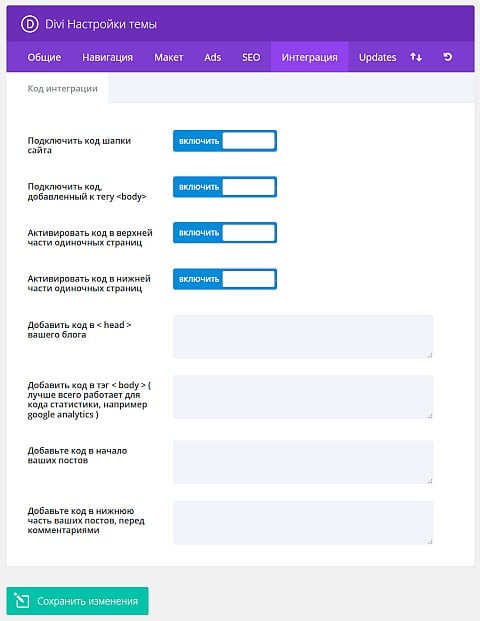 Интеграция с Divi