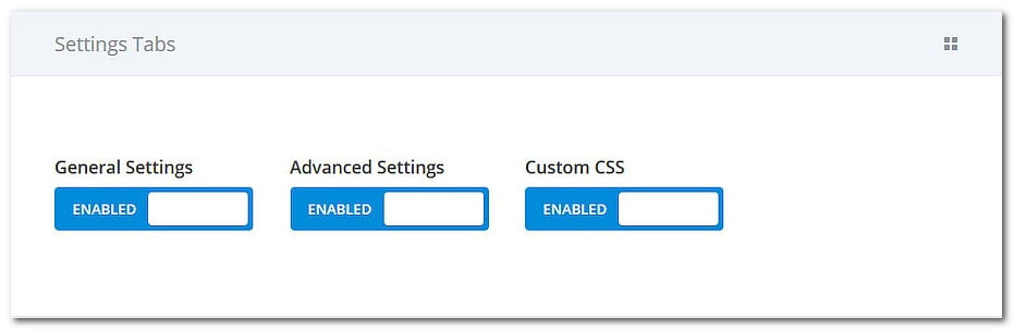 Редактор ролей Divi - Settings Tabs