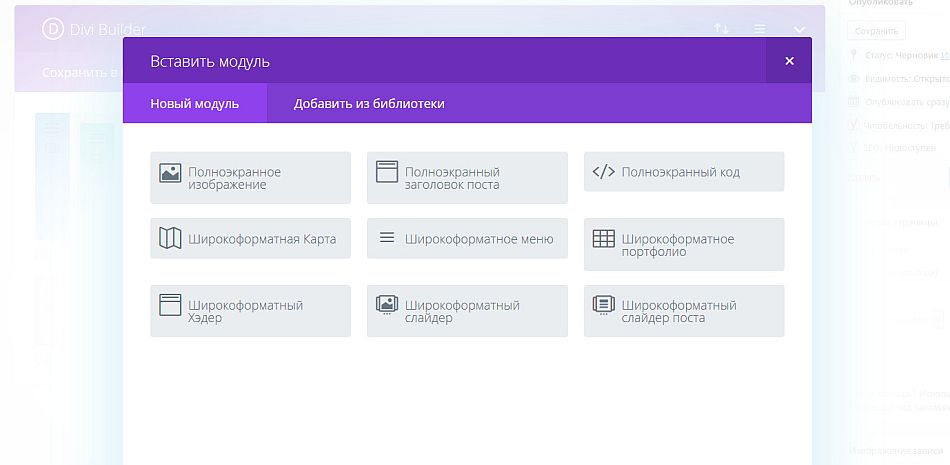 Секции и разделы Divi