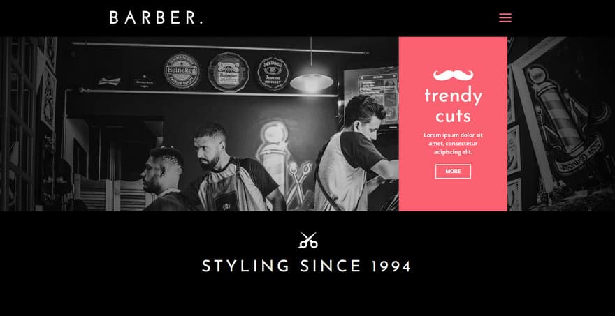 7 лучших дочерних тем Divi для барбершопа