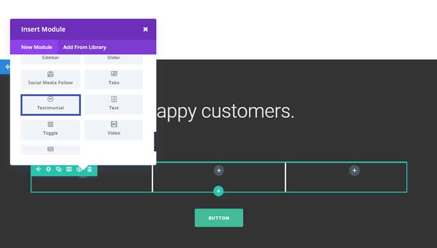 Модуль отзывов Divi