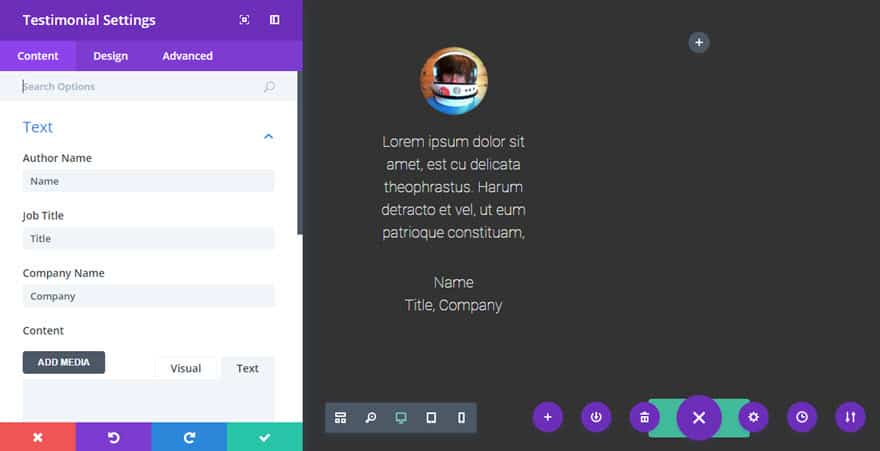 Модуль отзывов Divi
